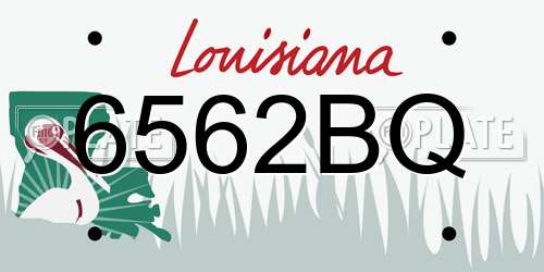 6562BQ Louisiana License Plate