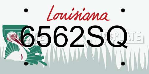 6562SQ Louisiana License Plate