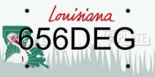 656DEG Louisiana License Plate
