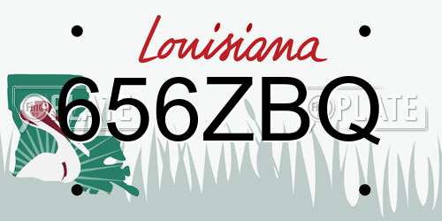 656ZBQ Louisiana License Plate