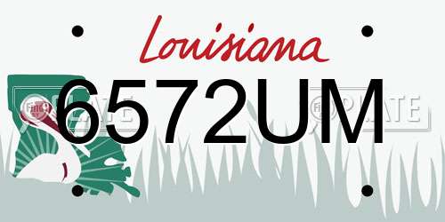 6572UM Louisiana License Plate