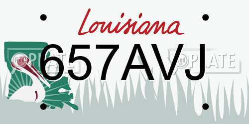 657AVJ Louisiana License Plate