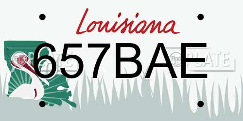 657BAE Louisiana License Plate