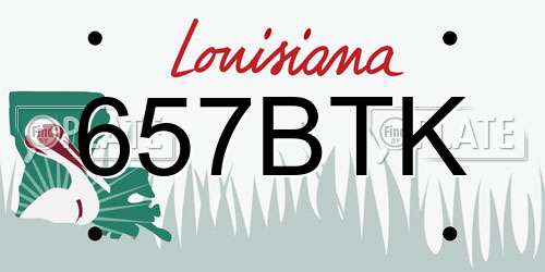 657BTK Louisiana License Plate