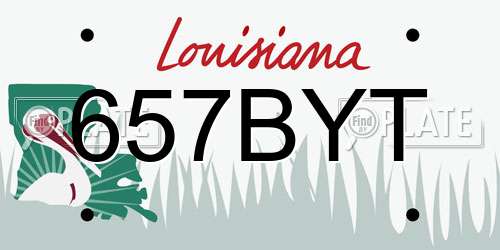 657BYT Louisiana License Plate