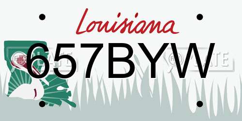 657BYW Louisiana License Plate