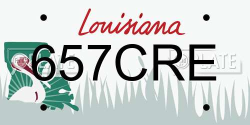 657CRE Louisiana License Plate
