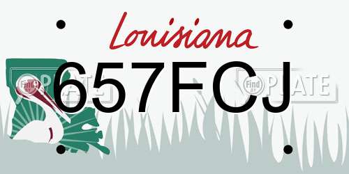 657FCJ Louisiana License Plate