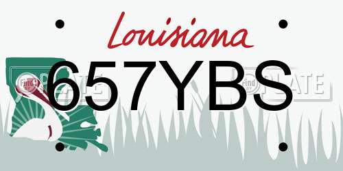 657YBS Louisiana License Plate
