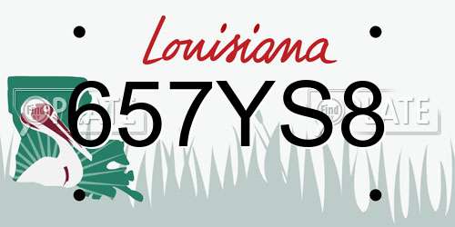 657YS8 Louisiana License Plate