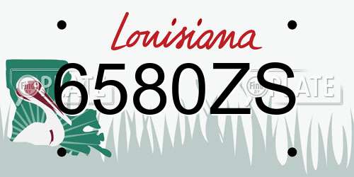 6580ZS Louisiana License Plate