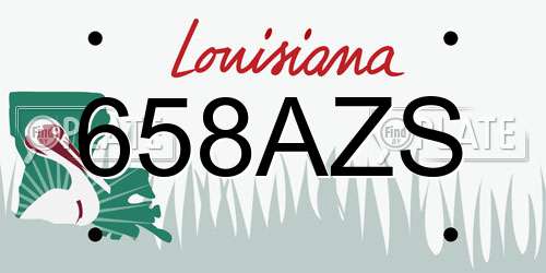 658AZS Louisiana License Plate