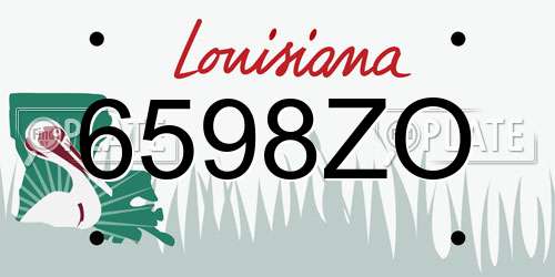 6598ZO Louisiana License Plate