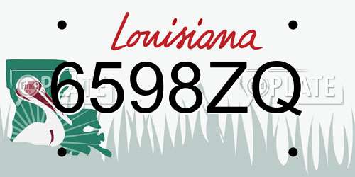 6598ZQ Louisiana License Plate