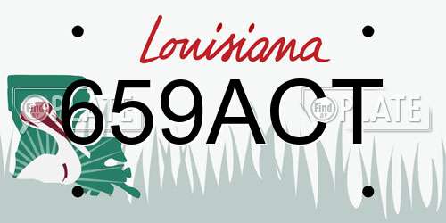 659ACT Louisiana License Plate