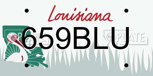 659BLU Louisiana License Plate
