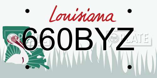 660BYZ Louisiana License Plate