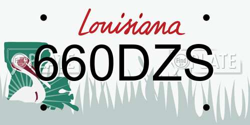 660DZS Louisiana License Plate