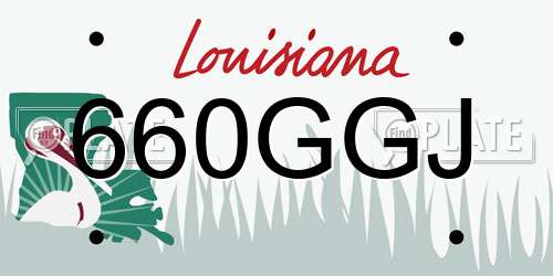 660GGJ Louisiana License Plate