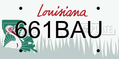 661BAU Louisiana License Plate