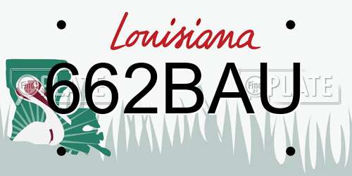 662BAU Louisiana License Plate