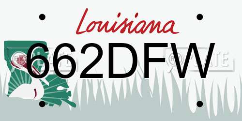 662DFW Louisiana License Plate