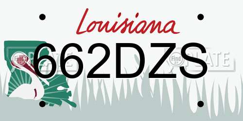 662DZS Louisiana License Plate