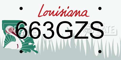 663GZS Louisiana License Plate