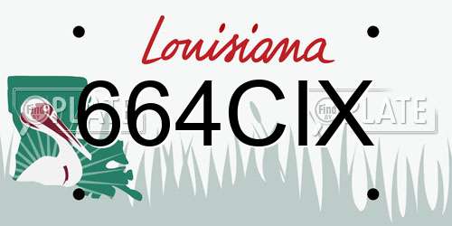 664CIX Louisiana License Plate