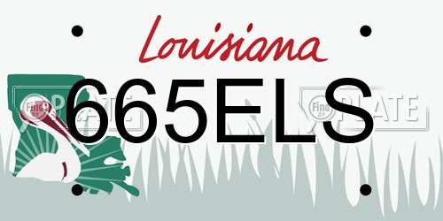 665ELS Louisiana License Plate