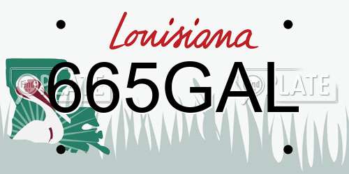665GAL Louisiana License Plate
