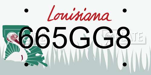 665GG8 Louisiana License Plate