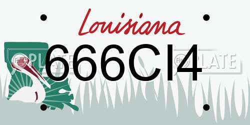 666CI4 Louisiana License Plate