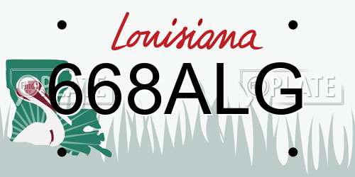 668ALG Louisiana License Plate