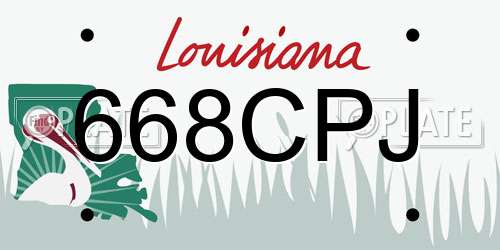 668CPJ Louisiana License Plate