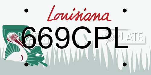 669CPL Louisiana License Plate