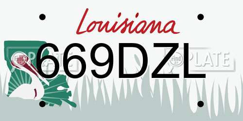 669DZL Louisiana License Plate