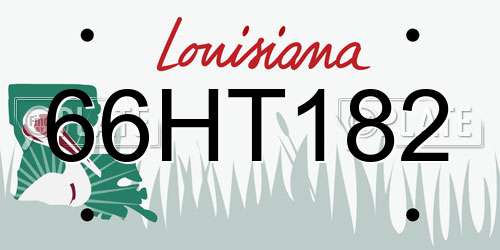 66HT182 Louisiana License Plate