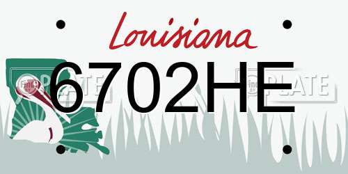 6702HE Louisiana License Plate