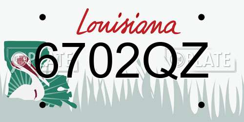 6702QZ Louisiana License Plate
