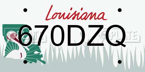 670DZQ Louisiana License Plate