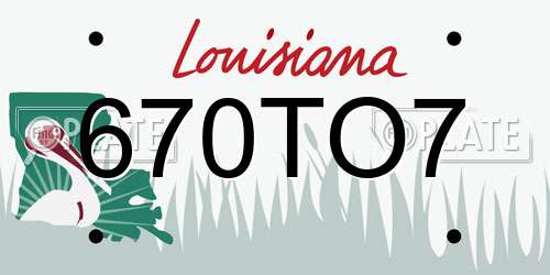 670TO7 Louisiana License Plate