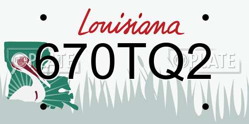 670TQ2 Louisiana License Plate