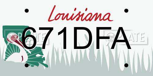 671DFA Louisiana License Plate