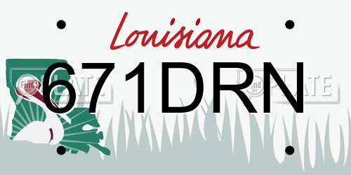 671DRN Louisiana License Plate