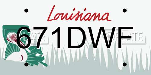 671DWF Louisiana License Plate