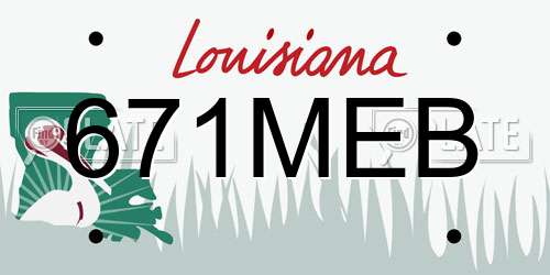 671MEB Louisiana License Plate