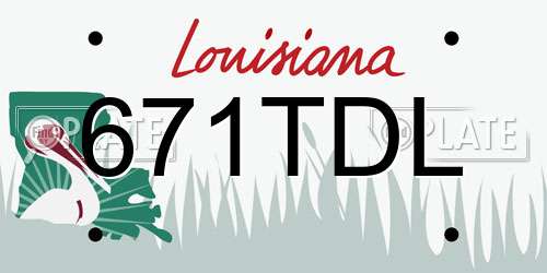 671TDL Louisiana License Plate