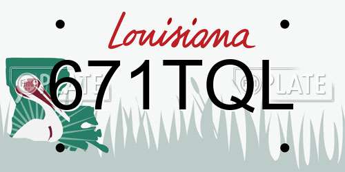 671TQL Louisiana License Plate