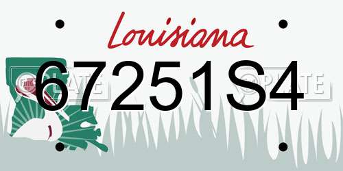 67251S4 Louisiana License Plate